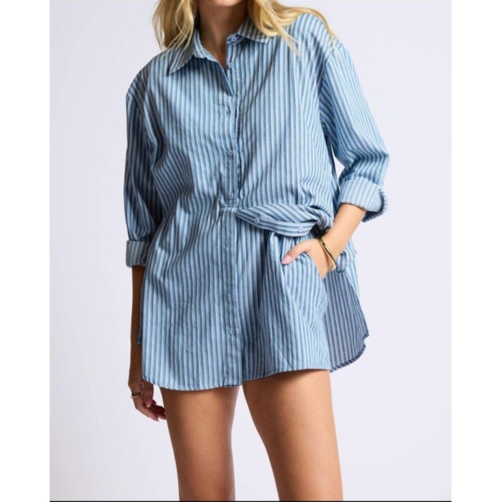 Sage The Label Market Day Striped Cotton Romper L NWT